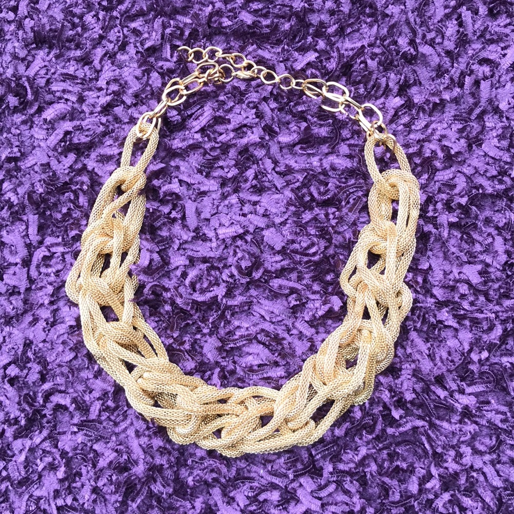Gold braided necklace